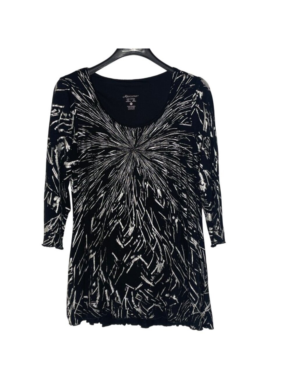 Miraclesuit Everyday Shapewear Metallic Firework Top Built in Tank Sz MED
